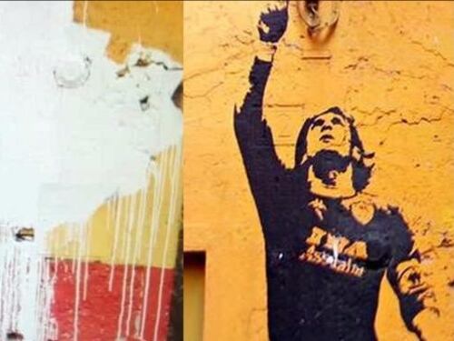 Vernice bianca e scritte antisemite sul murales di Totti