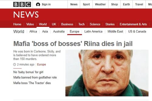 "Il padrino più sanguinario della storia". La morte di Totò Riina sulla stampa mondiale