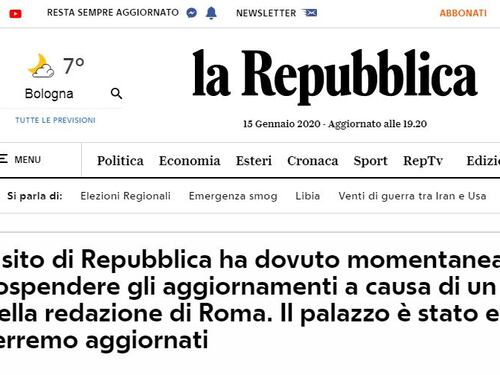 Allarme bomba nella redazione di Repubblica a Roma, palazzo evacuato