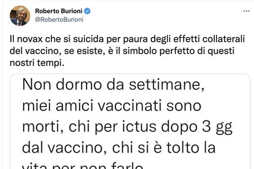 Suicidio no-vax? Il virologo Roberto Burioni ci crede