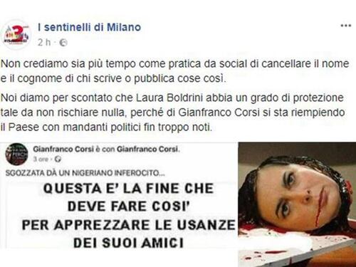 Fotomontaggio choc, Boldrini sgozzata: così apprezzi le usanze dei tuoi amici nigeriani