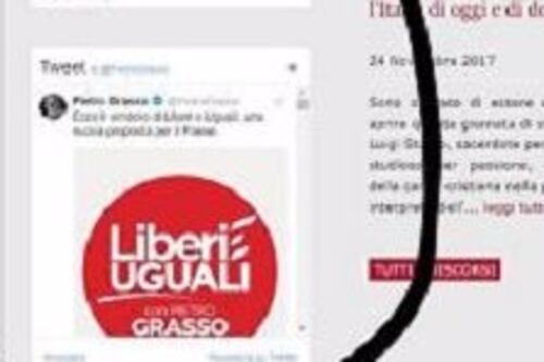 Altra gaffe di Grasso: nel sito del Senato spunta il simbolo di Liberi e Uguali