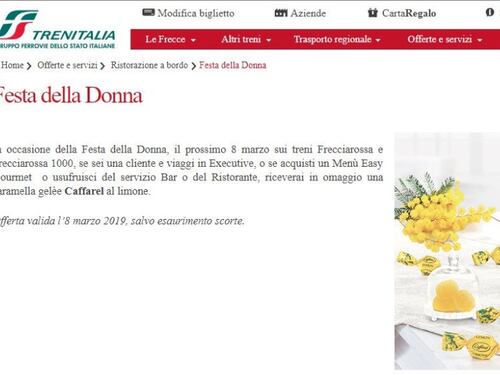 Che ideona! La caramella per l'8 marzo va di traverso a Trenitalia