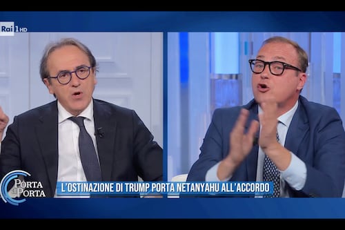Porta a Porta, Cerno si scontra con Bonelli: “Mi vergogno dei fischi agli ebrei e delle bandiere di Hamas nelle manifestazioni”