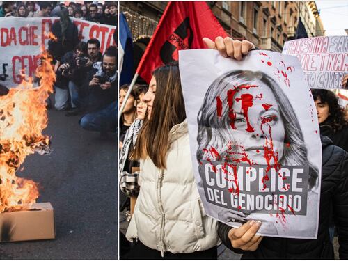 Studenti violenti, 15 agenti feriti. Bruciato il fantoccio di Valditara e minacce a Meloni