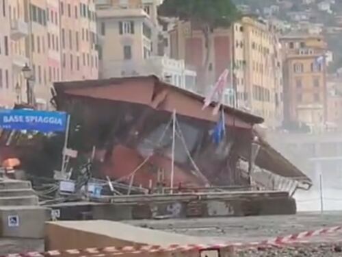 Maltempo, flagellata anche la Liguria: a Camogli crolla lo storico ristorante