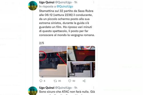 Guarda un film mentre guida l'autobus. Sospeso (anche dalla paga) autista dell'Atac