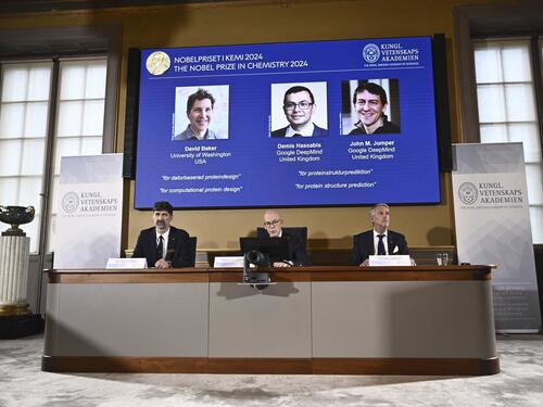 Nobel chimica: premiati David Baker, Demis Hassabis e John Jumper