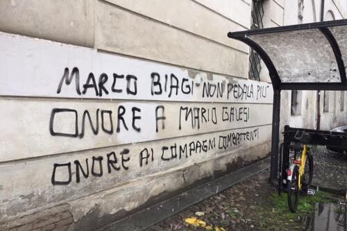 Scritte pro Brigate Rosse, l'ultimo insulto a Marco Biagi