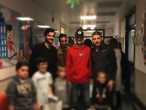 Lazio in visita ai piccoli pazienti del Policlinico Gemelli