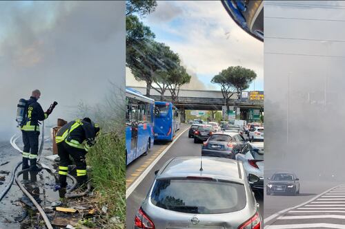 Collatino-Palmiro Togliatti, discarica abusiva va a fuoco: "rogo tossico" e traffico impazzito