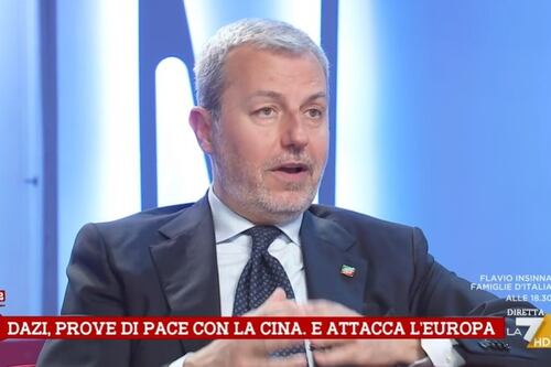 Tagadà, Nevi smaschera la linea Ue: "Sui dazi Merz segue la linea Meloni"