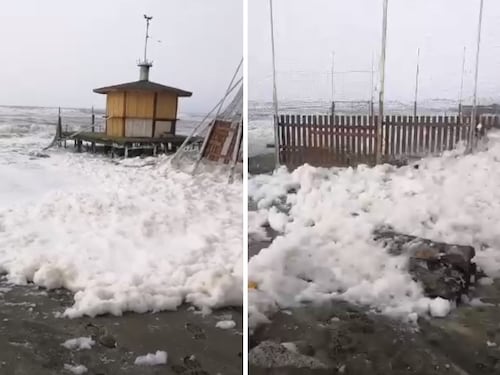 Schiuma bianca invade la spiaggia di Ostia. Verifiche dell'Arpa