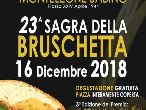A Monteleone Sabino è Sagra della bruschetta 16 dicembre
