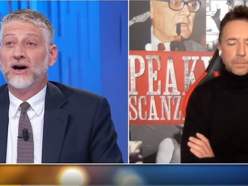 Otto e mezzo, Scanzi duro con Meloni. Giuli lo umilia: "Grazie a te ora è al 30%"