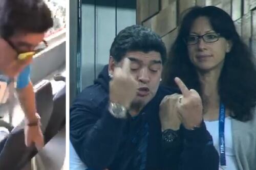 Maradona show: prega, si sente male e fa il dito medio