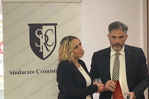 Rita Cavallaro premiata dal Sindacato Cronisti Romani