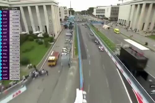 Formula E all'Eur: le immagini mozzafiato della "cable cam"