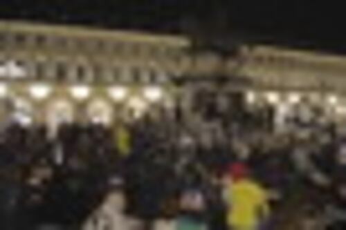 Festa bianconera in piazza San Carlo per il settimo scudetto di fila