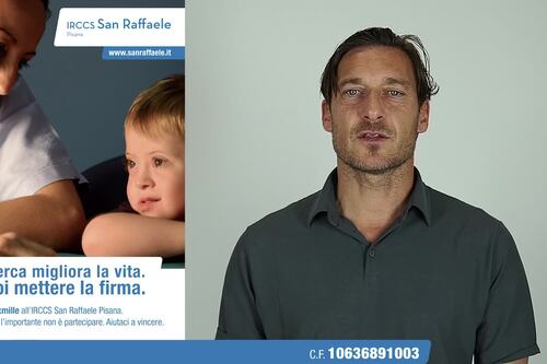 La ricerca è vita: Totti sceglie l'IRCCS San Raffaele Pisana