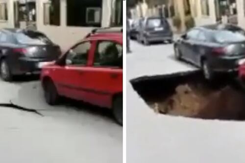 Il crollo in diretta: ecco il video della voragine sull'Appia
