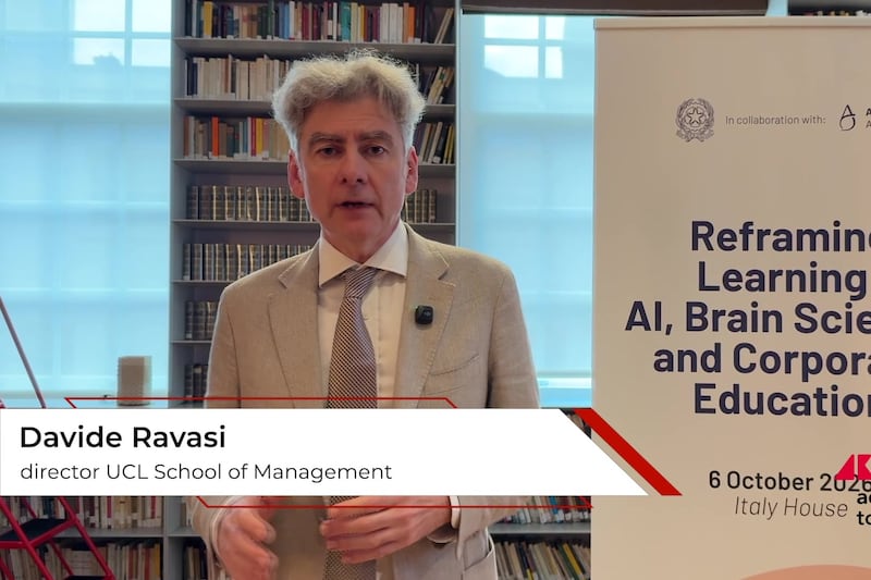 Ravasi (UCL): "La collaborazione con University College London non riguarda solo i contenuti, ma la ricerca sui processi di apprendimento"