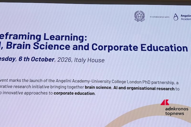 Formazione e intelligenza artificiale, Angelini Academy e UCL firmano un accordo triennale per studiare come cambiare l'apprendimento