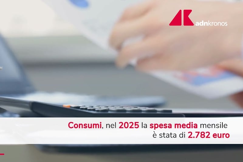 Consumi, Istat: nel 2025 spesa famiglie a 2.782 euro